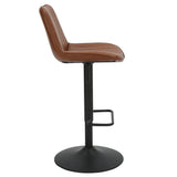 Kosi Adjustable Air-Lift Stool, set of 2, in Saddle and Black