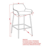 Baily 26" Counter Stool, set of 2, in Black
