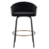 Lavo 26" Counter Stool, set of 2, in Black and Gold