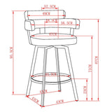 Oberon 26" Counter Stool with Swivel, set of 2 in Vintage Ivory and Aged Gold
