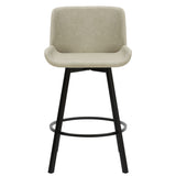 Fern 26" Counter Stool, set of 2, with Swivel in Vintage Ivory Faux Leather and Black