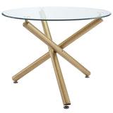 Carmilla/Brixx 5pc Dining Set in Aged Gold with Black chair