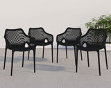 Mykonos Plastic Outdoor Patio Dining Chair Set of 4