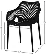 Mykonos Plastic Outdoor Patio Dining Chair Set of 4