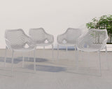 Mykonos Plastic Outdoor Patio Dining Chair Set of 4