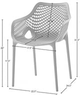 Mykonos Plastic Outdoor Patio Dining Chair Set of 4