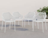 Mykonos Plastic Outdoor Patio Dining Chair Set of 4