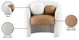 Acadia Boucle Fabric Upholstered And Vegan Leather Upholstered Accent Chair