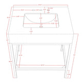 Marmo Engineered Stone Top and Brushed Chrome, Steel And Glass Base Vanity