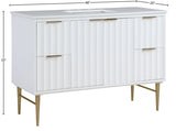 Modernist 48" Engineered Stone Top And Solid Wood Base Bathroom Vanity