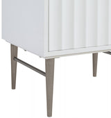 Modernist Engineered Stone Top And Solid Wood Base (brushed chrome) Bathroom Vanity