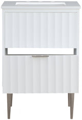 Modernist Engineered Stone Top And Solid Wood Base (brushed chrome) Bathroom Vanity