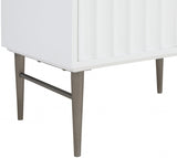 Modernist Engineered Stone Top And Solid Wood Base (brushed chrome) Bathroom Vanity