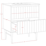 Modernist Engineered Stone Top And Solid Wood Base (brushed chrome) Bathroom Vanity