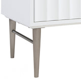 Modernist 48" Engineered Stone Top And Solid Wood Base Bathroom Vanity