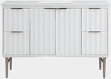 Modernist 48" Engineered Stone Top And Solid Wood Base Bathroom Vanity