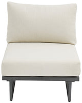 Maldives Water Resistant Fabric Upholstered Outdoor Patio Modular Armless Chair