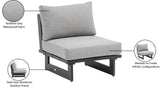 Maldives Water Resistant Fabric Upholstered Outdoor Patio Modular Armless Chair