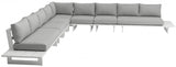 Maldives 157" Water Resistant Fabric Upholstered Outdoor Patio 7pc. Modular Sectional
