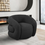 Roxbury Boucle Fabric Upholstered Swivel Accent Chair