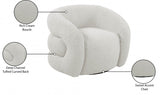 Roxbury Boucle Fabric Upholstered Swivel Accent Chair