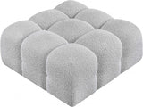 Ames Boucle Fabric Ottoman