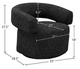 Niya Linen Textured Fabric Upholstered Swivel Accent Chair