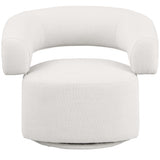 Niya Linen Textured Fabric Upholstered Swivel Accent Chair