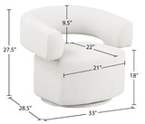 Niya Linen Textured Fabric Upholstered Swivel Accent Chair