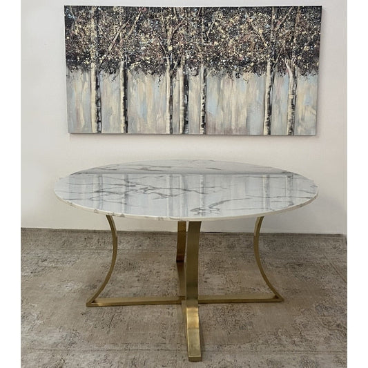 Arc Dining Table Faux Marble
