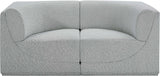 Ollie Boucle Fabric Two-Seater Sofa with Armrest