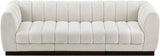 Quinn Chenille Fabric Three-Seater Sofa with Armrest