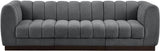 Quinn Chenille Fabric Three-Seater Sofa with Armrest