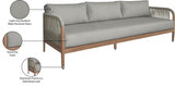 Maui Water Resistant Fabric Upholstered Outdoor Patio Sofa