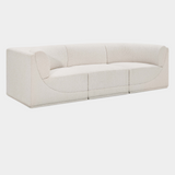 Ollie Boucle Fabric Three-Seater Sofa with Armrest
