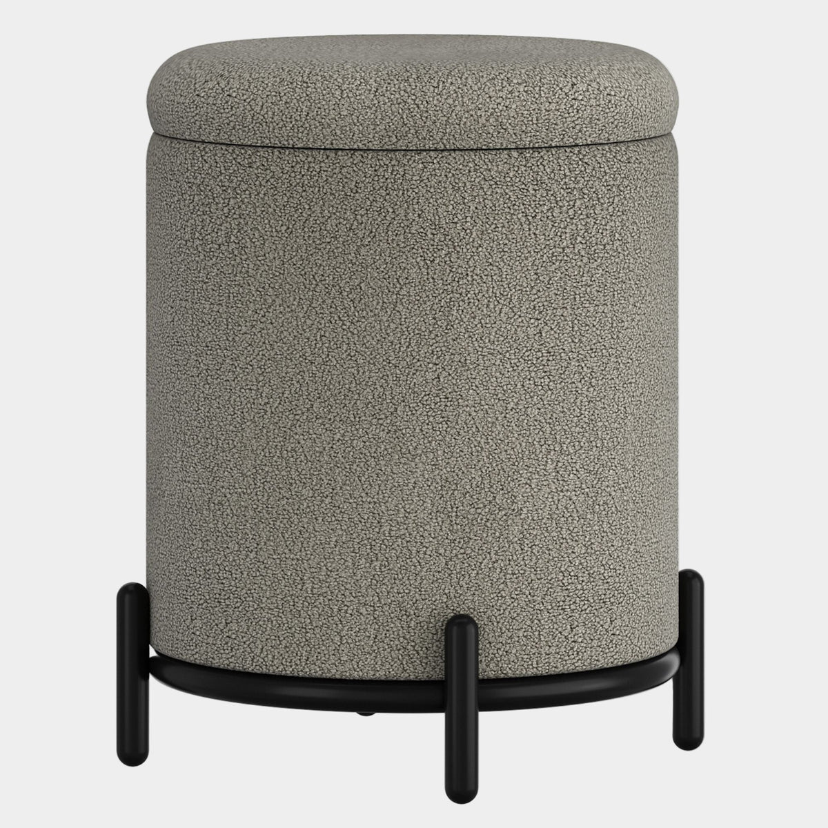 Castor Storage Ottoman in Warm Grey Boucle