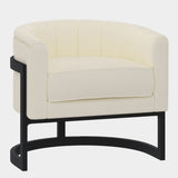 Zhuri Accent Chair in Ivory Boucle and Black
