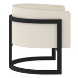 Zhuri Accent Chair in Ivory Boucle and Black