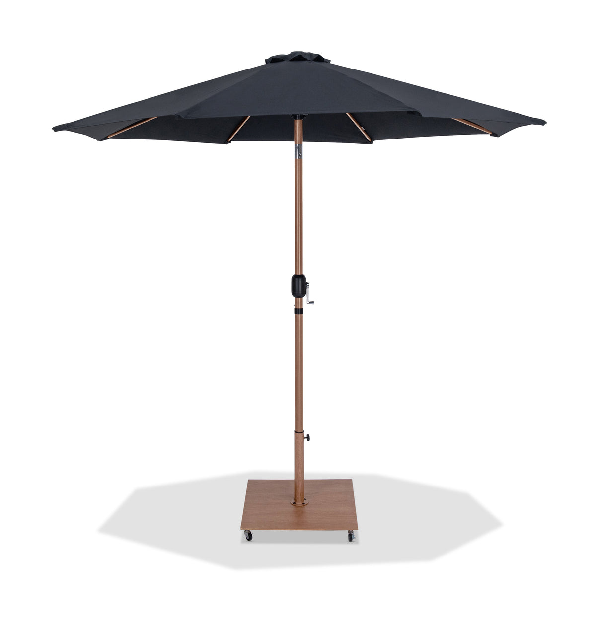 Fiji Water Resistant Fabric And Aluminum Patio Umbrella With Base Set