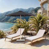 Fiji Water Resistant Fabric And Aluminum Patio Umbrella With Base Set