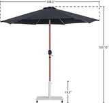 Fiji Water Resistant Fabric And Aluminum Patio Umbrella With Base Set