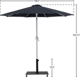 Fiji Water Resistant Fabric And Aluminum Patio Umbrella With Base Set