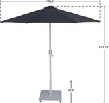 Fiji Water Resistant Fabric And Aluminum Patio Umbrella With Base Set