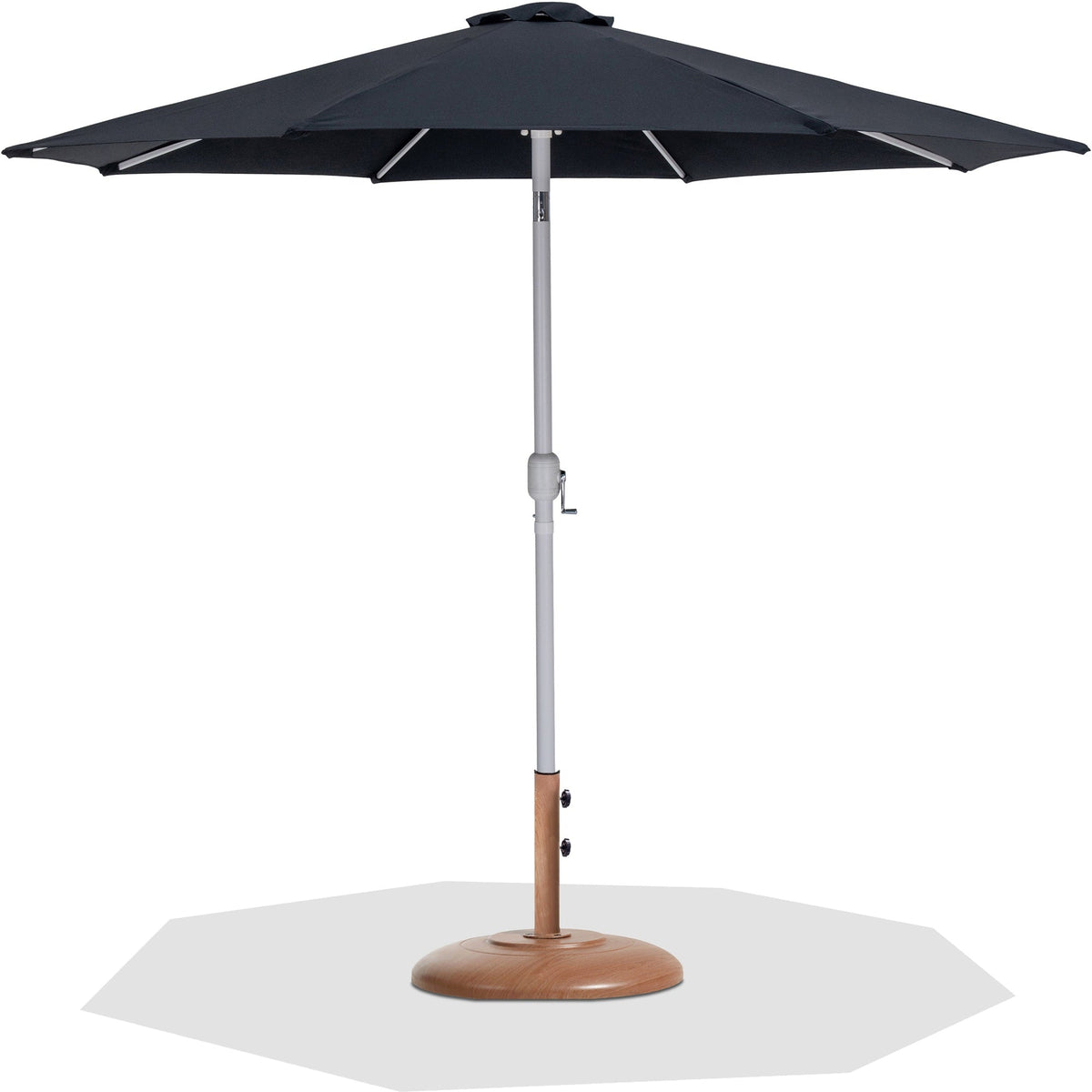 Fiji Water Resistant Fabric And Aluminum Patio Umbrella With Base Set