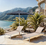 Fiji Water Resistant Fabric And Aluminum Patio Umbrella With Base Set