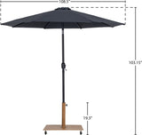 Fiji Water Resistant Fabric And Aluminum Patio Umbrella With Base Set