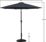 Fiji Water Resistant Fabric And Aluminum Patio Umbrella With Base Set