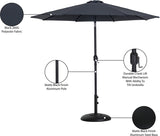 Fiji Water Resistant Fabric And Aluminum Patio Umbrella With Base Set