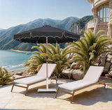 Amalfi Water Resistant Fabric And Aluminum Patio Umbrella With Base Set