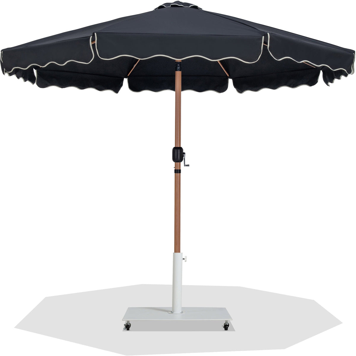 Amalfi Water Resistant Fabric And Aluminum Patio Umbrella With Base Set